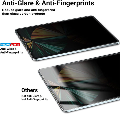 12.9 M1 M2 2022 2021 2018, 12.9" 6th 5th 4th 3rd, FILMEXT Magnetic iPad Pro Privacy Screen Protector Removable