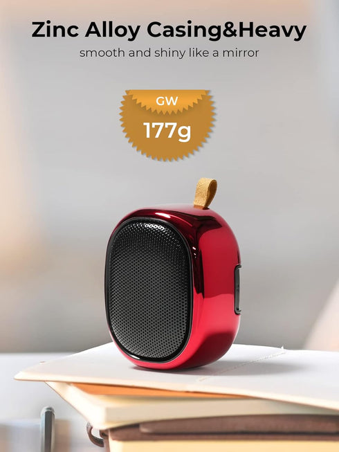 Small Bluetooth Speaker,Mini Portable Wireless Speaker,49-Foot Bluetooth Range,Enhanced Bass,Support TF Card,Bluetooth Speaker for iPhone,Travel,Hiking,Car,Gift(Red)