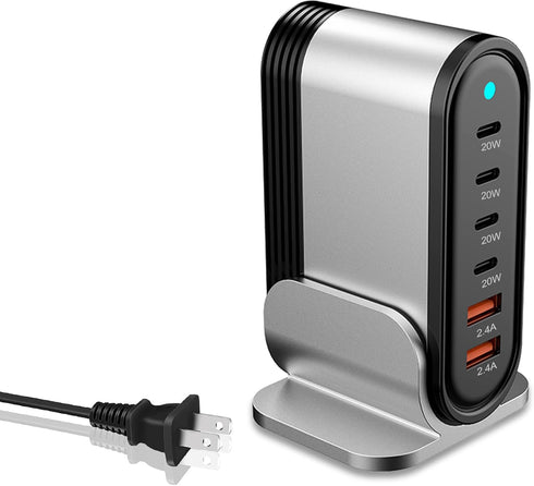 GTRXHIJV 6-in-1 USB Charging Seat, Multi-Port Hub, Fast Charging Wall Charging Station, Power
