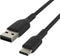 Belkin BoostCharge USB-C to USB-A Cable (2M/6.6ft) for iPhone 15, Samsung Galaxy S24, Pixel 7/8, iPad Pro & more - Black