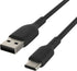 Belkin BoostCharge USB-C to USB-A Cable (2M/6.6ft) for iPhone 15, Samsung Galaxy S24, Pixel 7/8, iPad Pro & more - Black