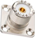 SO 239 Connectors, SO239 UHF Female RF Coax Connector, 4-Hole Flange Panel Mount Adapter, 3Pcs