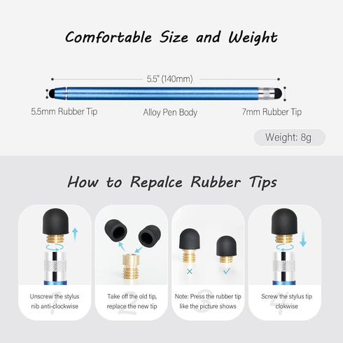 Abiarst Stylus Pens for Touch Screens, High Precision Capacitive Stylus for iPad, iPhone, Tablets, Samsung Galaxy, All