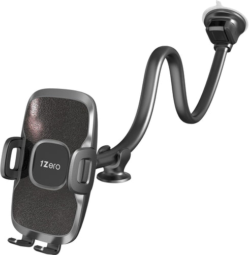 1Zero Solid Car Truck Phone Mount Holder with 14-Inch Gooseneck Long Arm, Windshield Mobile Holders with