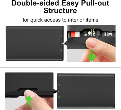 BUDI Pop-up Design Memory Card Case, Crush & Shockproof Wallet for Micro SD/SDXC/SDHC Cards, Mini Storage Case