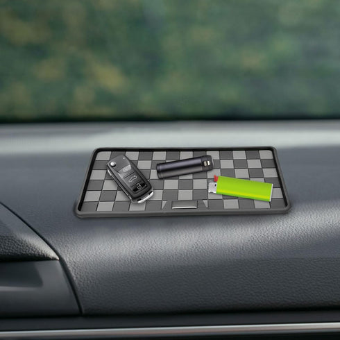 Deaelf Car Dashboard Non-Slip Mat, 11"6" PVC Grid Sticky Adhesive Gripping Pad, Heat