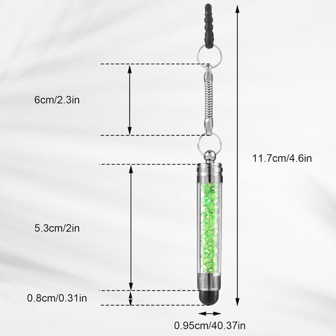 10 Pcs Mini Phone Stylus Pens, Crystal Colors Short Touch Screen Pen with 3.5mm Jack Connector for Smartphones Tablets