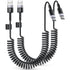 Coiled USB A to USB C Cable, 2 Pack, 3 FT, CarPlay and Android Auto Compatible with iPhone 15, MacBook, Galaxy S23