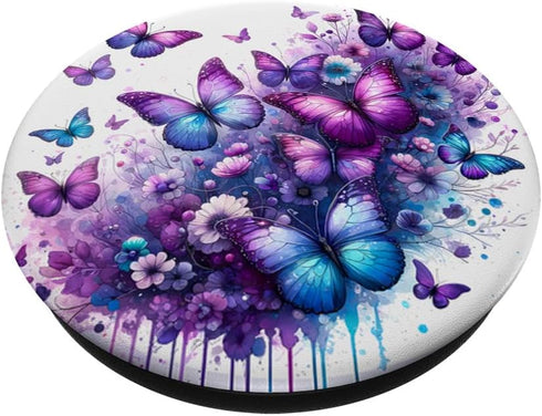 Purple Butterfly Aesthetic Cute Butterflies PopSockets Standard PopGrip for Girls