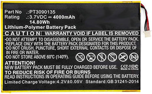 4000mAh Battery Replacement PT3090135 for RCA Galileo Pro 11.5" RCT6513W87, Viking Pro 10 RCT6303W87 Tablet