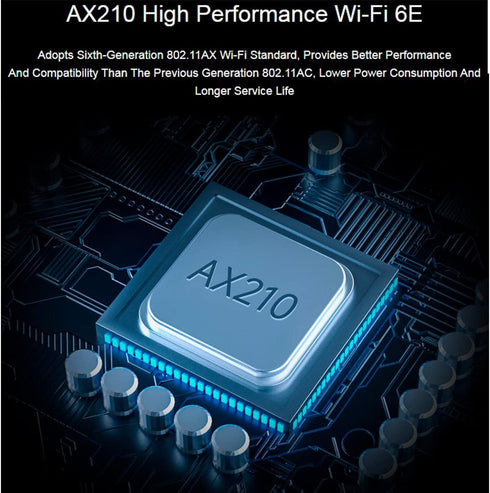 Wireless AX210 NIC, Gigabit Tri-Band Wi-Fi 6E, 802.11AX Standard, Bluetooth 5.2, AX210 NGW Wifi Card, MU-MIMO NGFF