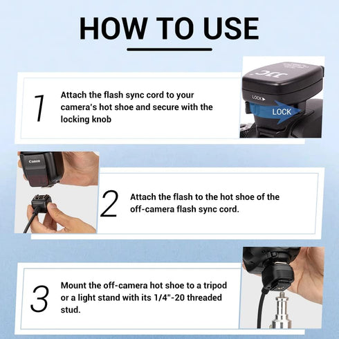 Flash TTL Cord JJC Off-Camera Flash Hot Shoe Cord for Nikon Z5 Z6 Z7 D6 D5 D780 D850 D810 D750