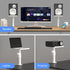 suptek Clamp-on Speaker Stand Desk Mount Set, Height Adjustable, Tilt, Swivel, 2 Pack, Universal Audio Holders, White