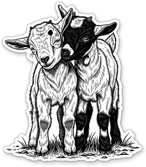 Sticker Mine Baby Goats Sticker - 3" Laptop Sticker - Waterproof Vinyl for Car,