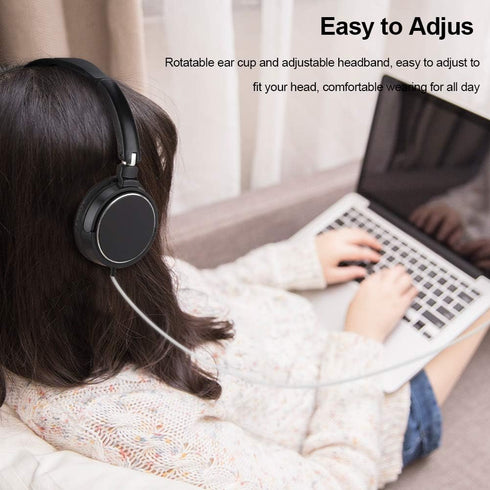 Wired Headphone, On Ear Headphones Lightweight Easy to Adjust for Enjoying Movies or Music