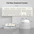 Wireless Keyboard and Mouse Combo, 104 Keys Full-Sized Typewriter Keyboard, 2.4 GHz USB Receiver, Cremy White