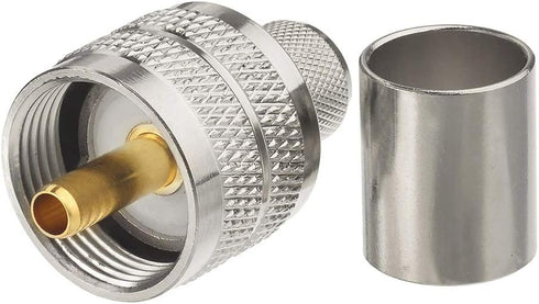 wlaniot PL259 Crimp Connector, 2pcs Male Connector for LMR-400 RG-213 CB Ham Radio Antenna