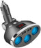 Car Charger, 120W 3-Socket Cigarette Lighter Power Adapter with Dual USB and LED Voltage Display