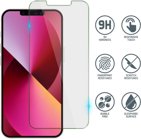 Punkcase Tempered Glass Screen Protector for iPhone 13 Mini, Universal Case Friendly 9H HD Armor Protection