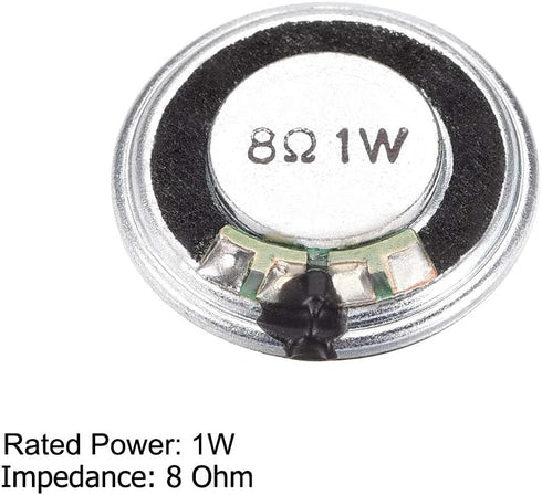 uxcell 1W 8 Ohm Micro Internal Speaker Magnet Loudspeaker, 20mm Dia, 6pcs