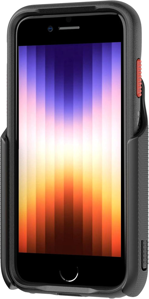 Tech21 Evo Max for iPhone SE 2022, Ultra-Protective and Rugged Phone Case with Holster, 20ft Multi-Drop Protection