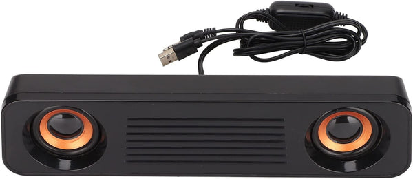 Portable HiFi Sound Wired Computer Sound Bar, USB Powered 3.5mm Audio Jack Speaker for Desktop, Laptops, Phones,