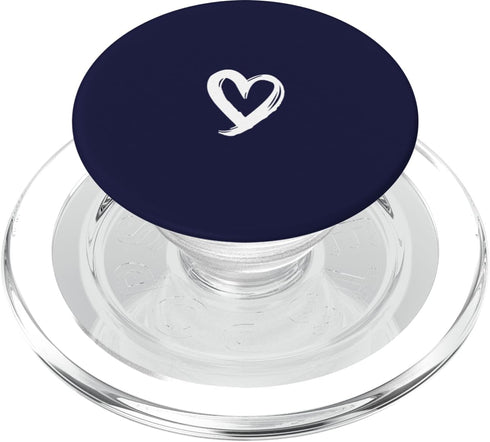 PopSockets MagSafe PopGrip for iPhone: White Minimalist Heart Navy Blue