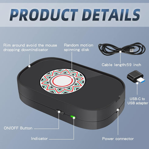 Mouse Jiggler, Undetectable Mouse Mover with Drive Free USB Port, Simulates Automatic Random Movement to Keep PC Awake