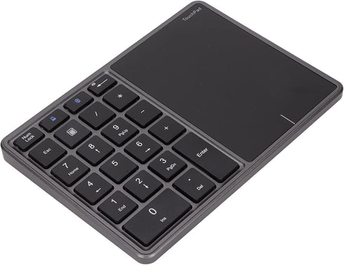 Lazmin112 Wireless Numeric Keypad, 22 Keys 2.4G Bluetooth Number Keyboard with Touchpad, Type C Interface, for Win,