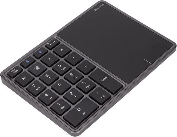 Lazmin112 Wireless Numeric Keypad, 22 Keys 2.4G Bluetooth Number Keyboard with Touchpad, Type C Interface, for Win,