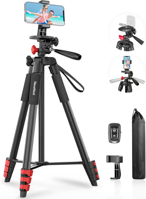65” Phone Tripod for iPhone, Cellphone Tripod with Remote Shutter & Holder for Live Streaming