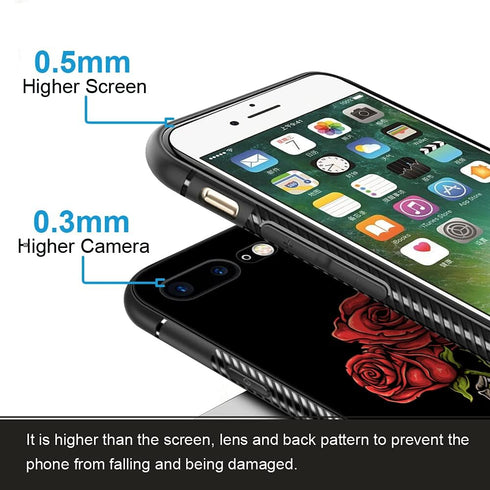 ZHEGAILIAN Red Rose Skull Case for iPhone SE 2022, Shockproof Soft TPU Bumper, Non-Slip Design, 4.7-inch.