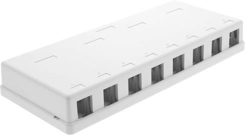 Networx Keystone Jack Surface Mount Boxes, 8 Port, White