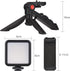Andoer Smartphone Vlog Kit Mini LED Video Light + Cardioid Microphone + Extendable Phone Clip + Tripod with Adjustable