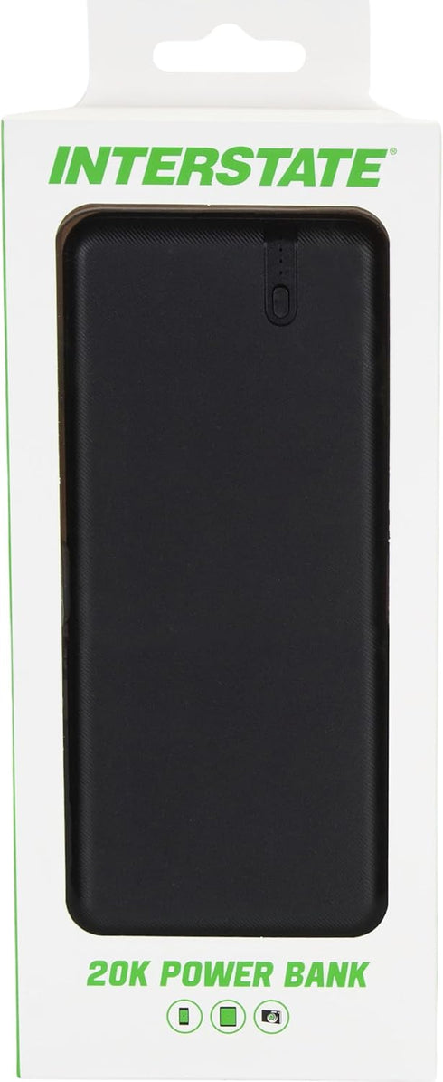 Interstate Batteries 20,000mAh Power Bank Charger for Cell Phones, Electronics, Emergencies (5V, 20Ah) with LED USB