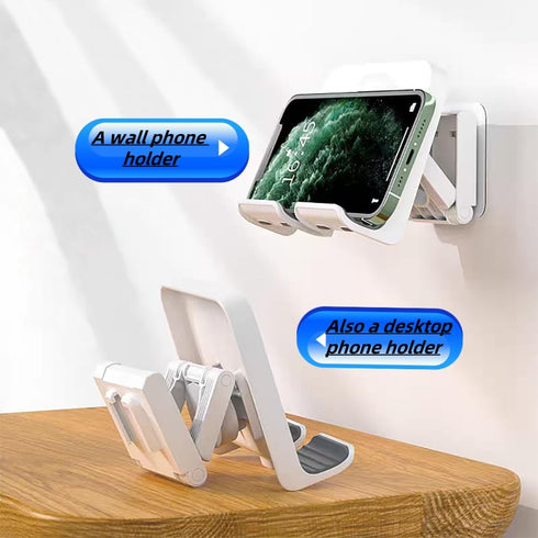 Phone Holder with 3PCS Adhesive Stickers, Removable Wall Mount Shower Phone Tablet Holder, Upgraded Adjustable Wall