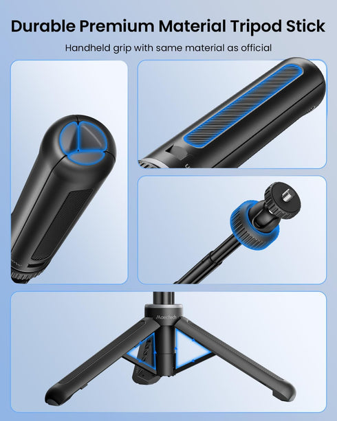 Maectech 15.8"/40cm 1/4" Insta360 X5/X4 13/12/MAX2 3/4 5Pro/6/4 Selfie Stick Tripod Extendable Mini Camera Tripod