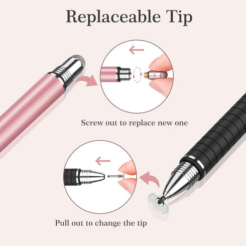 MEKO Stylus Pens for Touch Screens, 2 in 1 Universal Disc Stylus Pens for iPhone, iPad and All Capacitive Devices -