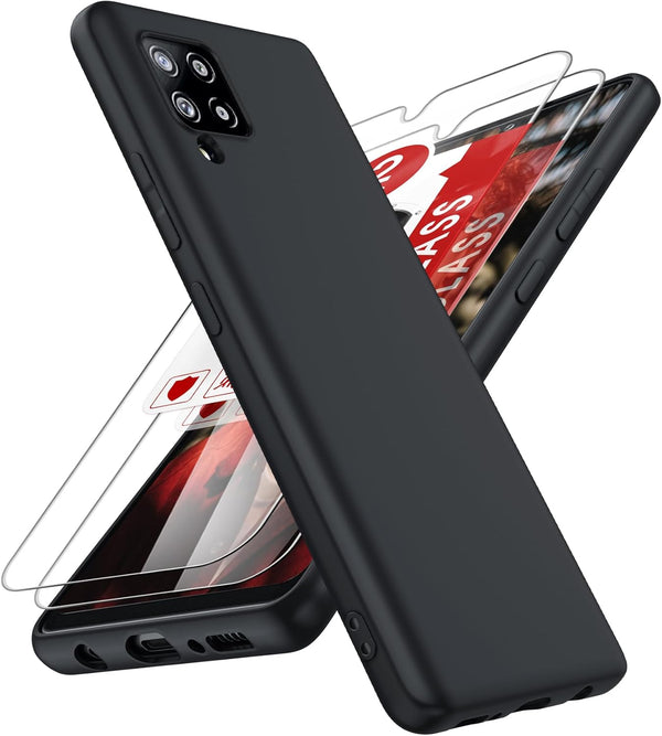LeYi for Samsung Galaxy A42 5G Phone Case: A42 5G Phone Case with 2 Pack Tempered Glass Screen Protector, Liquid