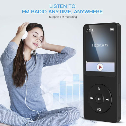 AGPTEK A02PL 64GB MP3 70 128GB(Black) Player, Hours Playback Lossless Sound Music Player, Supports up