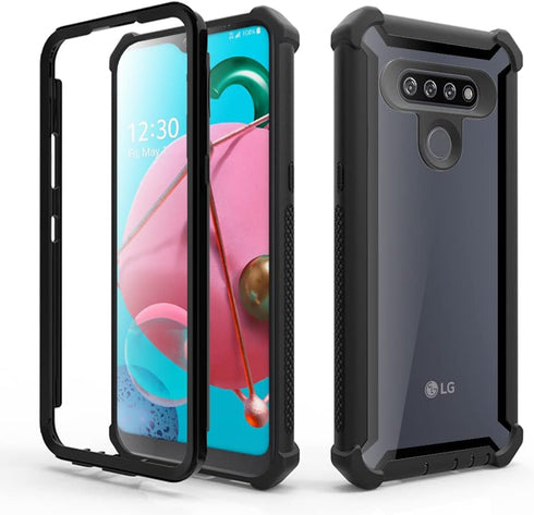 Asuwish LG K51/Reflect LTE/Q51 Phone Case, Shockproof Full Body Protective, Heavy Duty Hybrid, Black