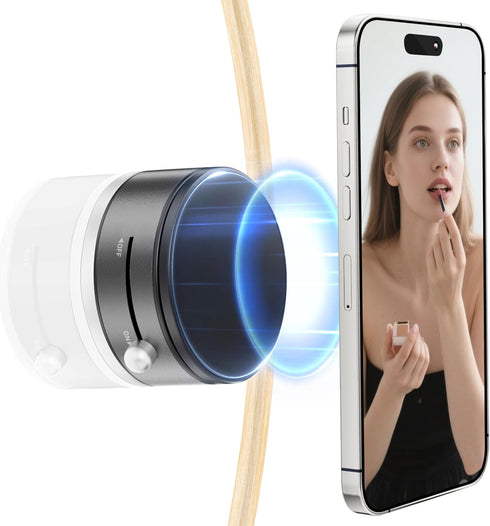 pop-tech Magnetic Vacuum Suction Mirror Phone Holder (Smooth Mirror Surface Only), Gym Bathroom Kitchen Shower Phone