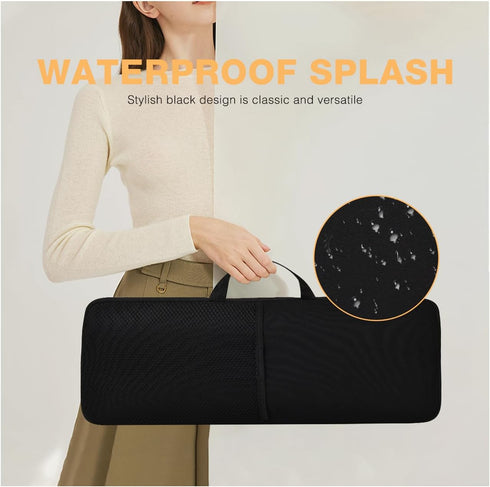 Soft Carrying Case for Logitech K400 Plus Wireless Touch, Portable Protection Sleeve Pouch with Handle Strap, Black