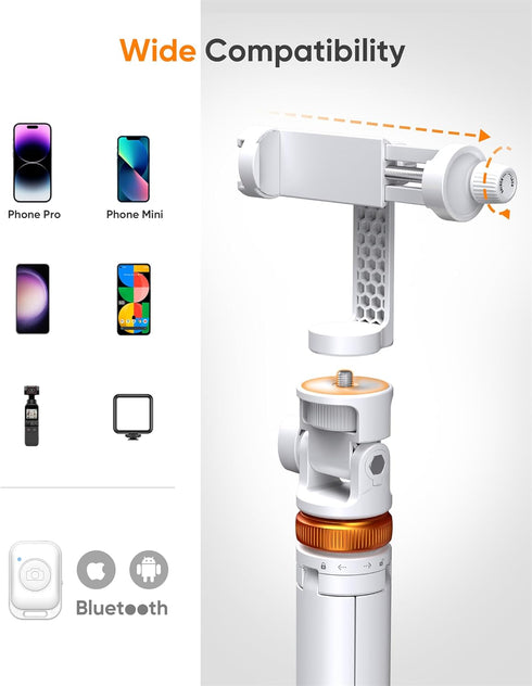 EUCOS 62" Tripod for Phone, Newest Selfie Stick Tripod with Remote, Lightweight Portable Cell Phone Tripod