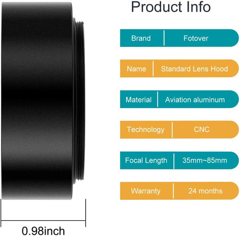 67mm Metal Standard Screw-in Lens Hood Sunshade with Centre Pinch Cap for Canon Nikon Sony Cameras