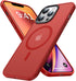 Strong Magnetic Case for iPhone 13 Pro Max, Military Grade Drop Protection, Shockproof Translucent Matte Red