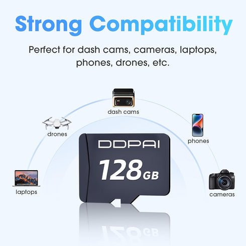 ddpai 128G U3 V30 100 SD Card, TF Card for Dash Cam Car Camera, Read Speed up to MB/s