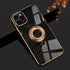 aowner Ring Holder Case for iPhone 12 Pro Max, Shiny Plating Rose Gold Edge, 360 Degree Rotation Kickstand, Slim TPU