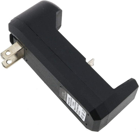 E-outstanding Wall Charger, Black, Single Slot Rechargeable Battery Charger for 18650, 18350, 16340, 14500 Li-ion