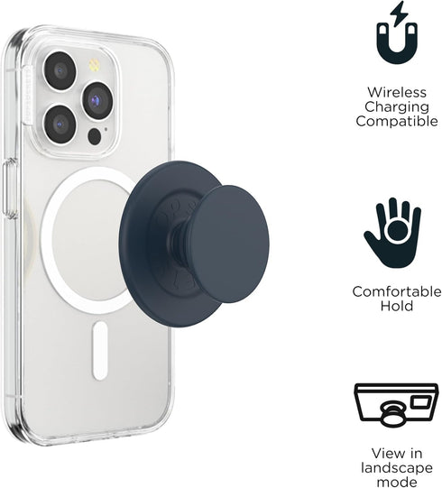 PopSockets Soft Touch Navy Magnetic Phone Grip & Stand for MagSafe